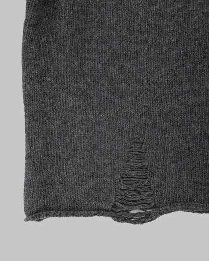 WOOL RAGGED SWEATER GREY