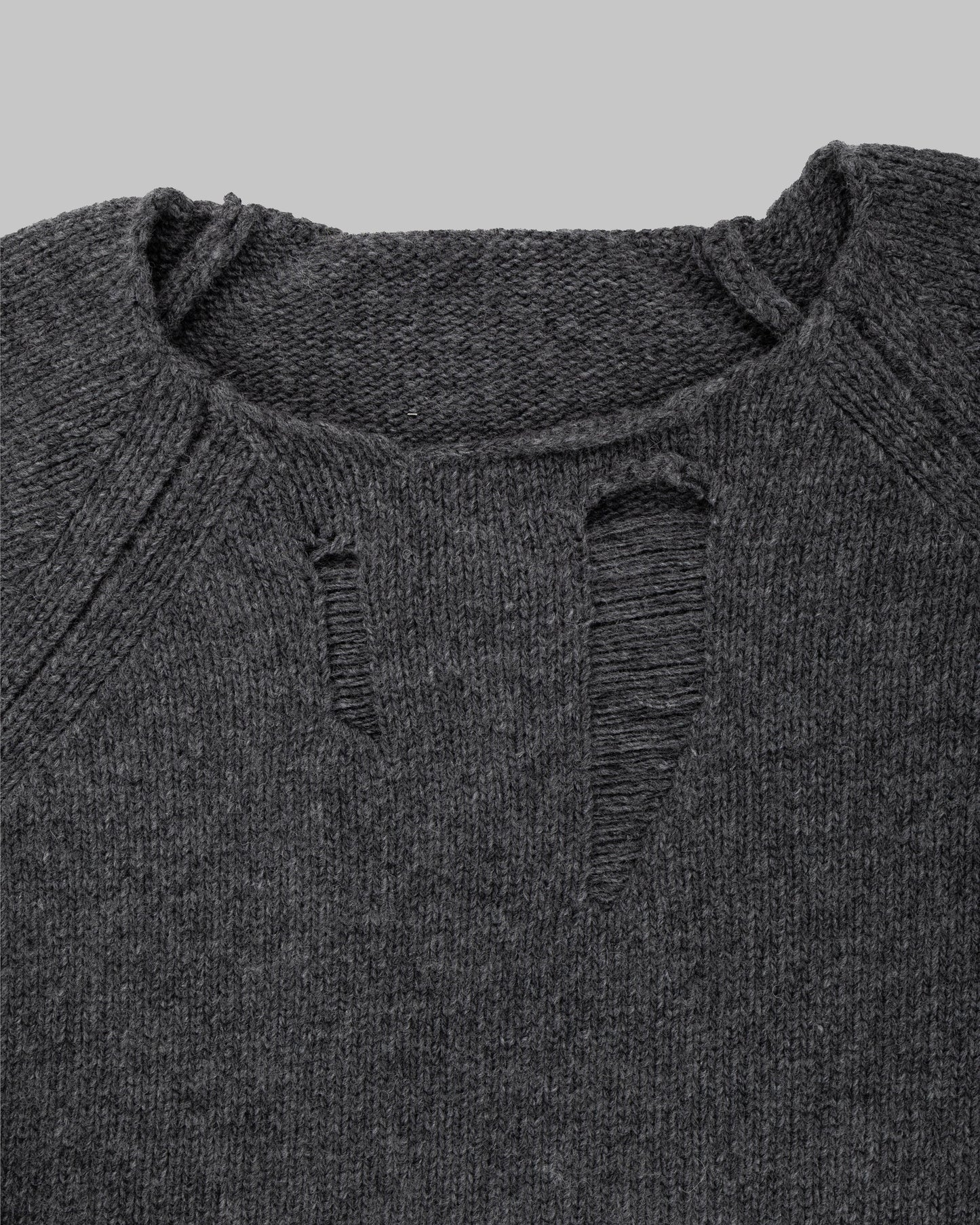 WOOL RAGGED SWEATER GREY