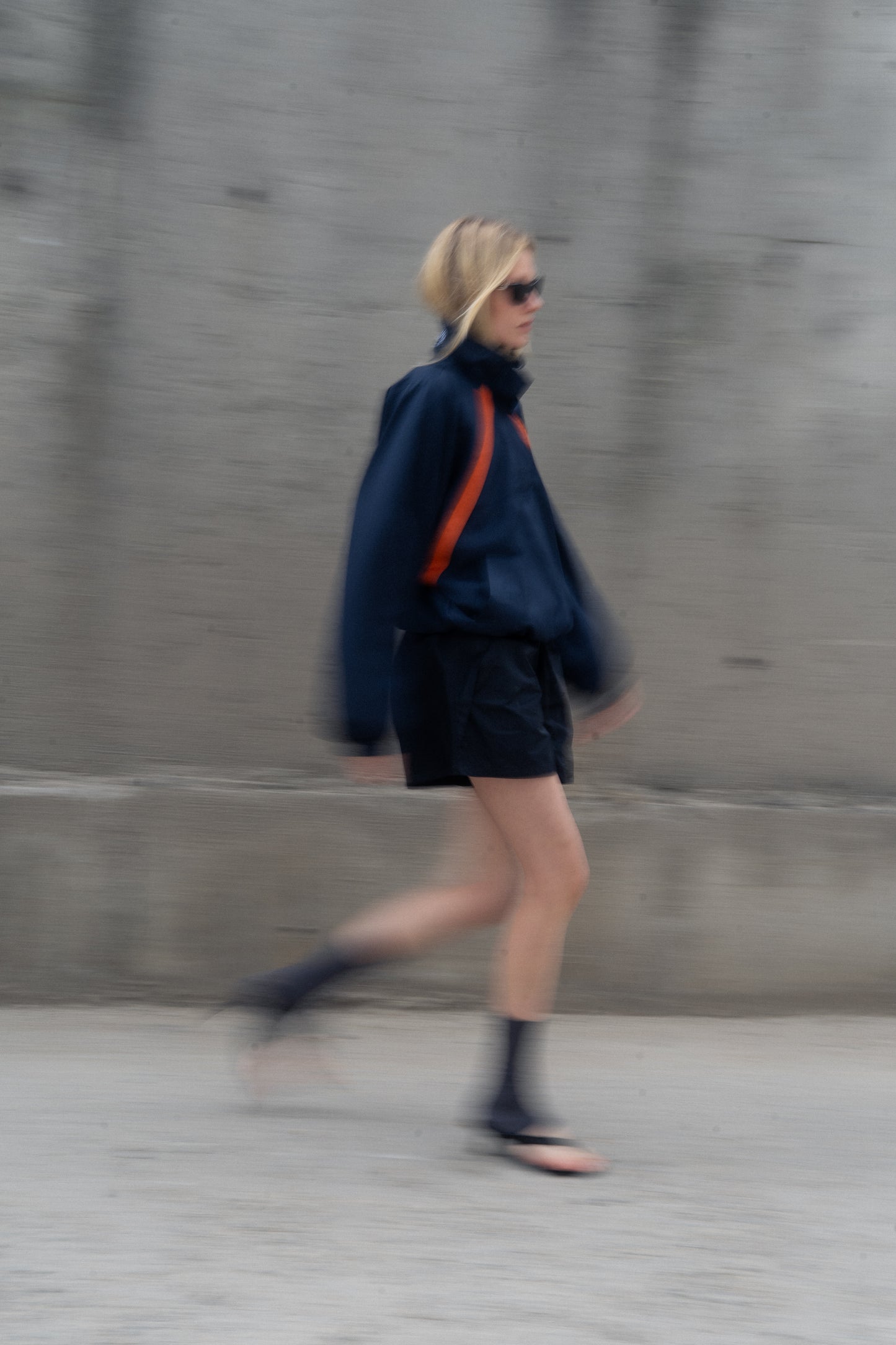 CROPPED WINDBREAKER IN NYLON FAILLE