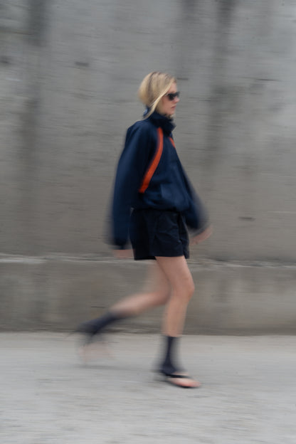 CROPPED WINDBREAKER IN NYLON FAILLE