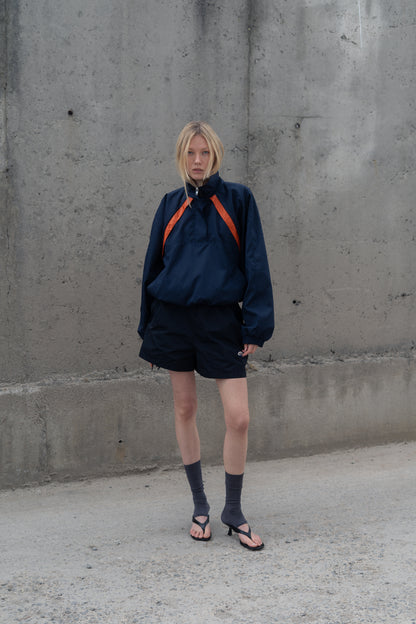 CROPPED WINDBREAKER IN NYLON FAILLE