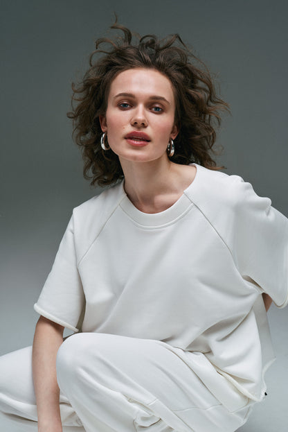 CROPPED T-SHIRT NONSENSE* WHITE