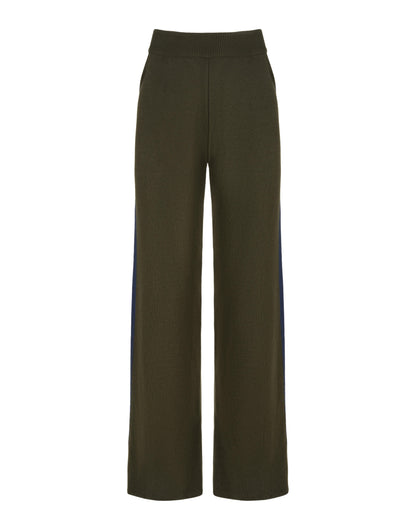 KNITTED WIDE PANTS NONSENSE KHAKI / BLUE