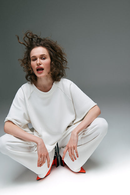 CROPPED T-SHIRT NONSENSE* WHITE