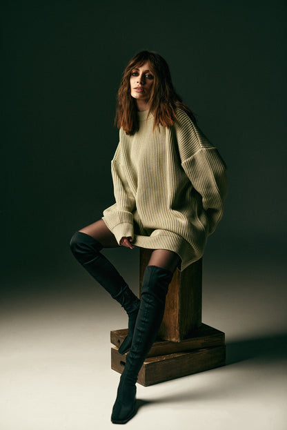 BASIC OVERSIZED SWAETER SAGE GREEN