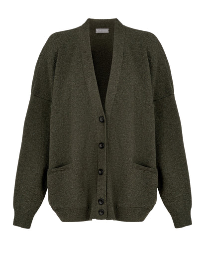 OVERSIZED WOOL CARDIGAN KHAKI