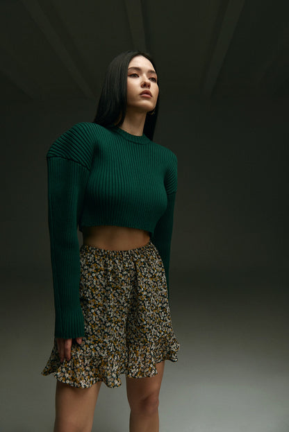 CROPPED SWEATER NONSENSE DARK GREEN