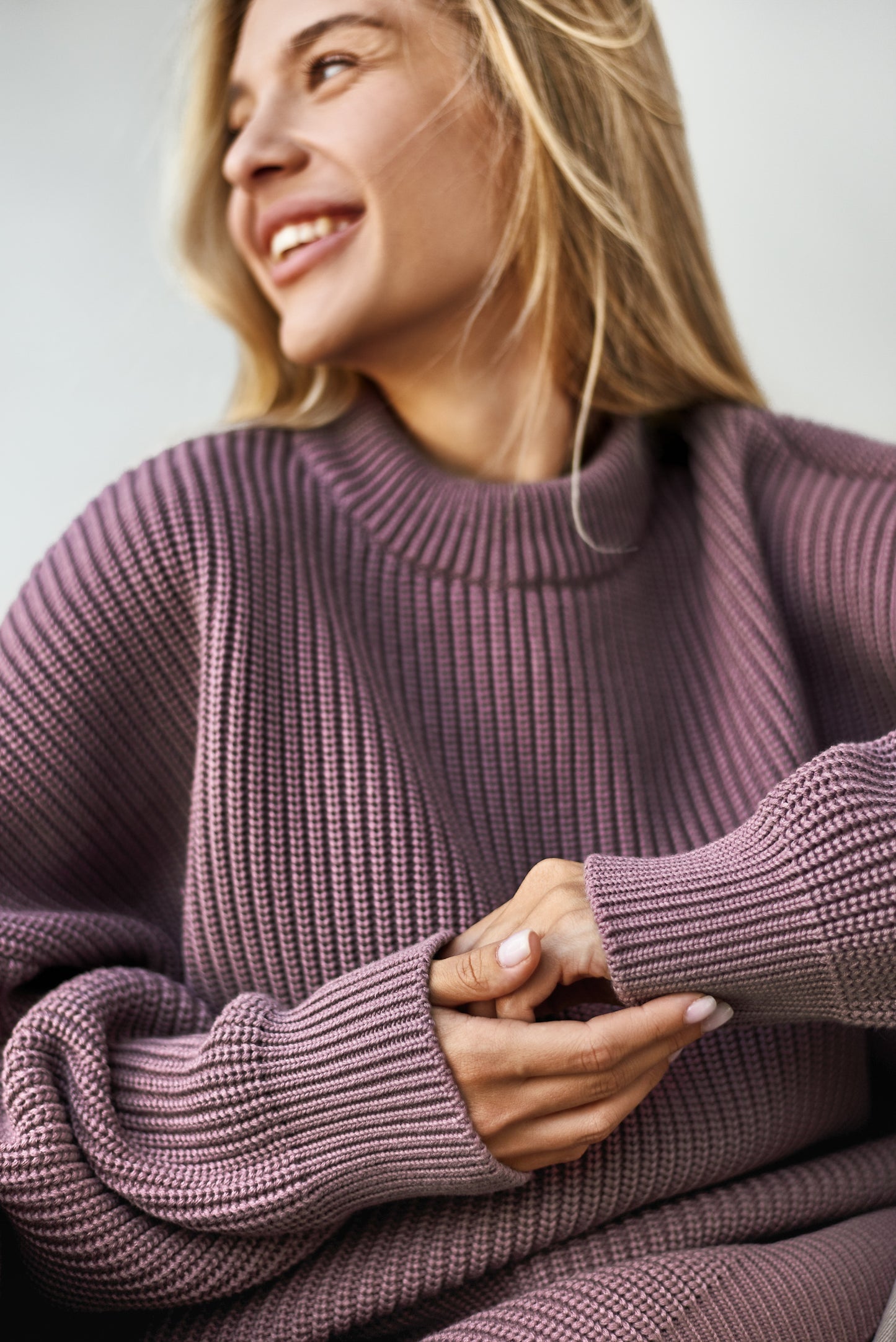 BASIC OVERSIZED SWEATER SMOKY VIOLET