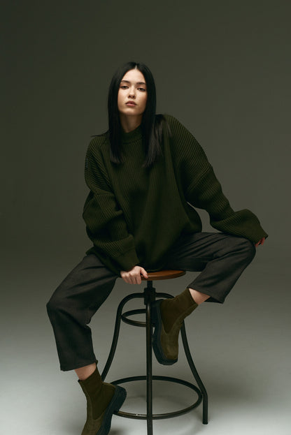 BASIC UNISEX SWEATER KHAKI